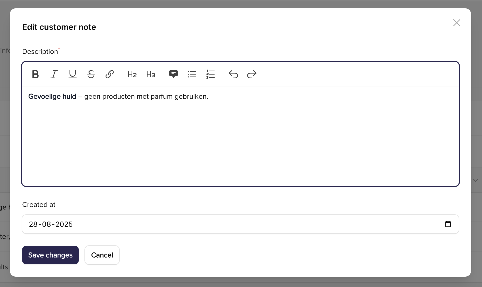 SalonAware Notities Screenshot